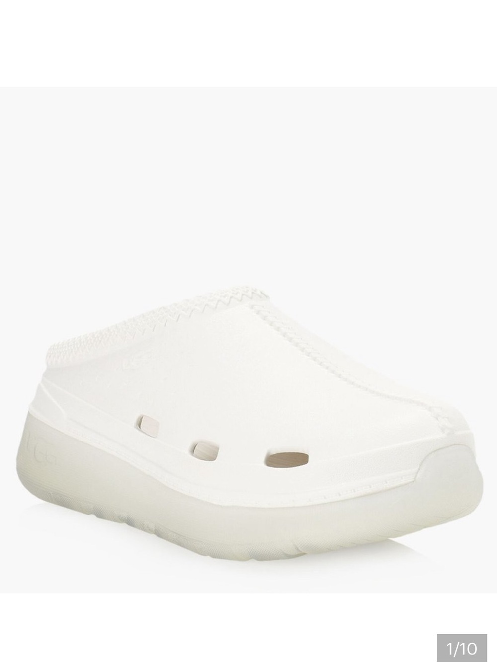 UGG Kids Toddler White Tasman Sport Clog Shoes Size T7 Slip Ons